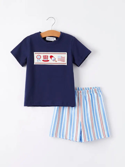 Stars & Stripes Smocked Short Set