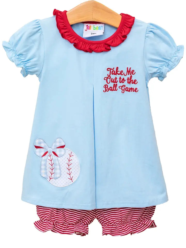 Take Me Out To the Ball Game Pleat Bloomer Set