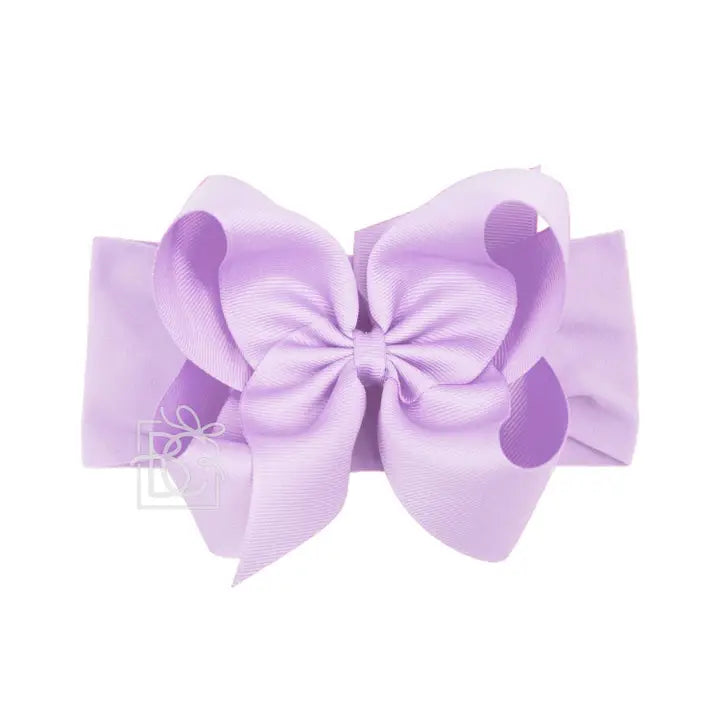 Wide Pantyhose Headband W/Classic Grosgrain Bow (Beyond Creations)
