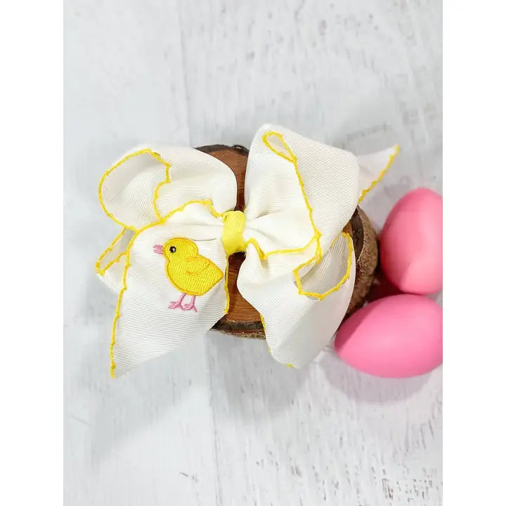 Chick-A-Dee Moonstitch Embroidered Hair Bow