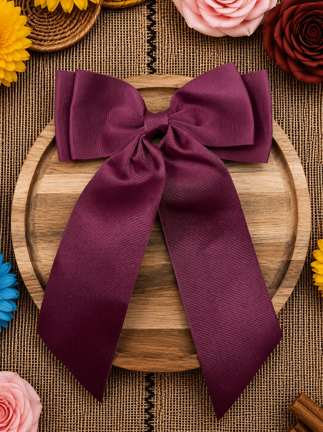 Double Looped Long Tail Boutique Hair Bow | Girls Grosgrain Hair Bow (9/8/26)