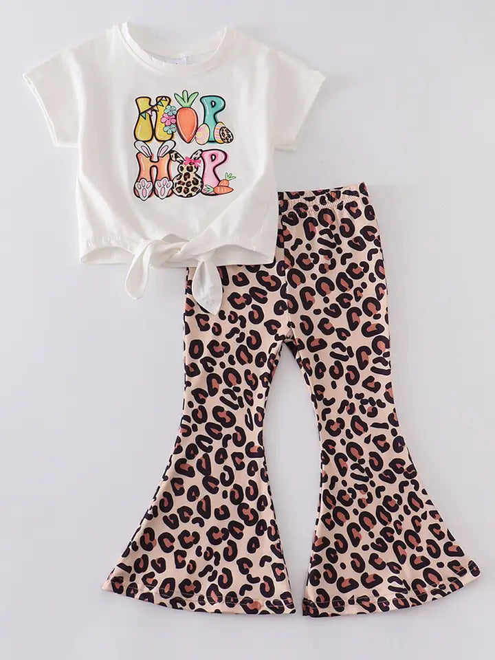 Easter Leopard Rabbit Print Bell Pants Set (SPECIAL DEAL)