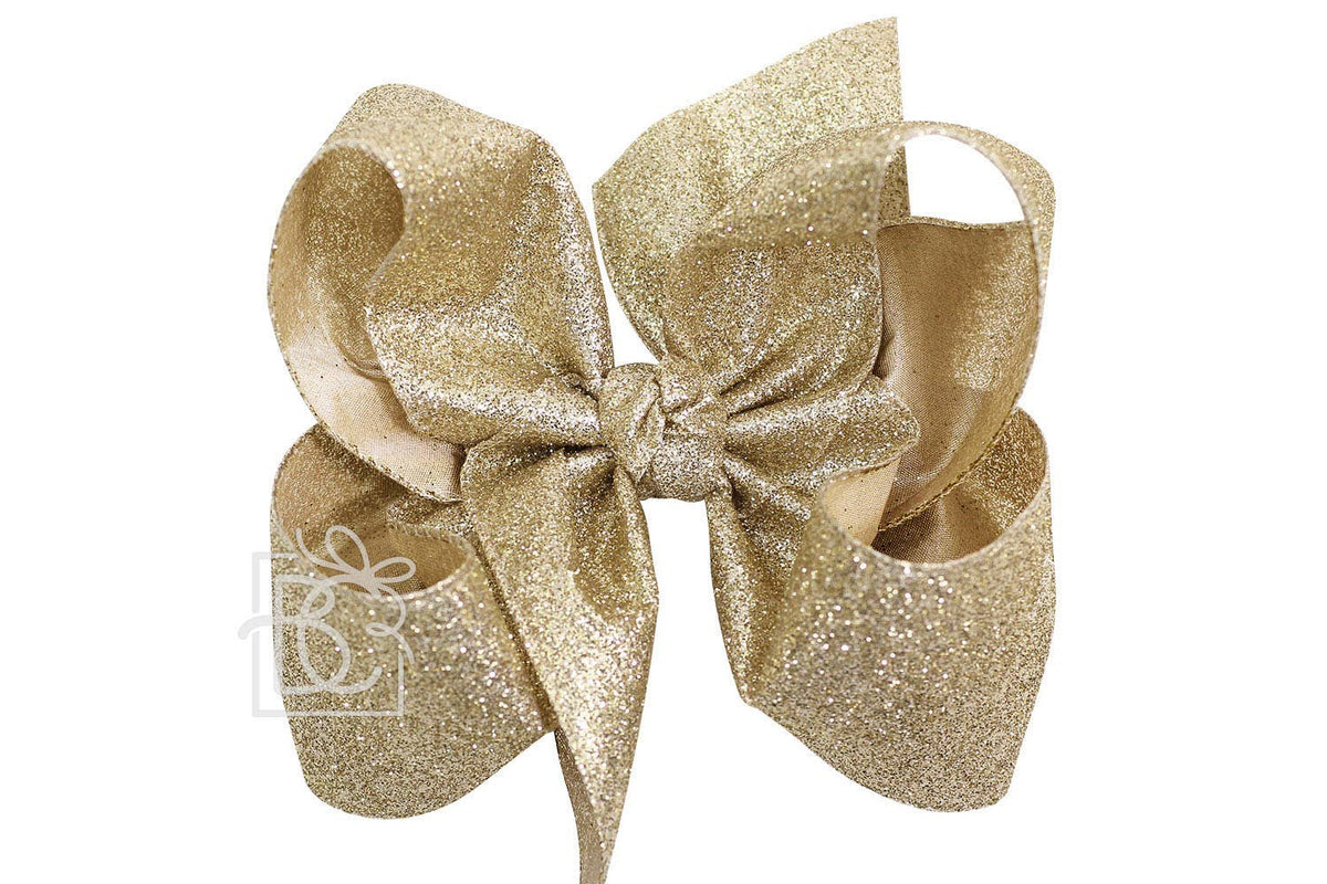 GLITTER METALLIC BOW ON CLIP