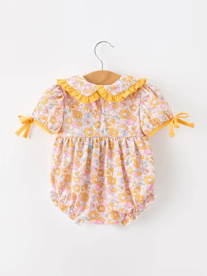 (PRESALE) Pumpkin Floral Baby Bubble Romper (ETA: End of July)