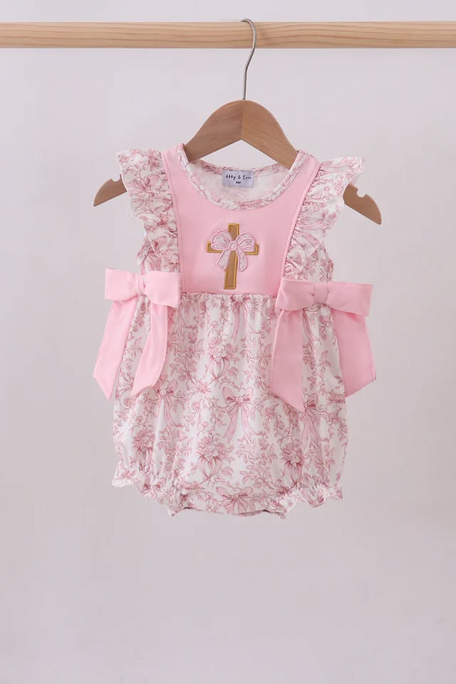 Pink Bowknot Romper