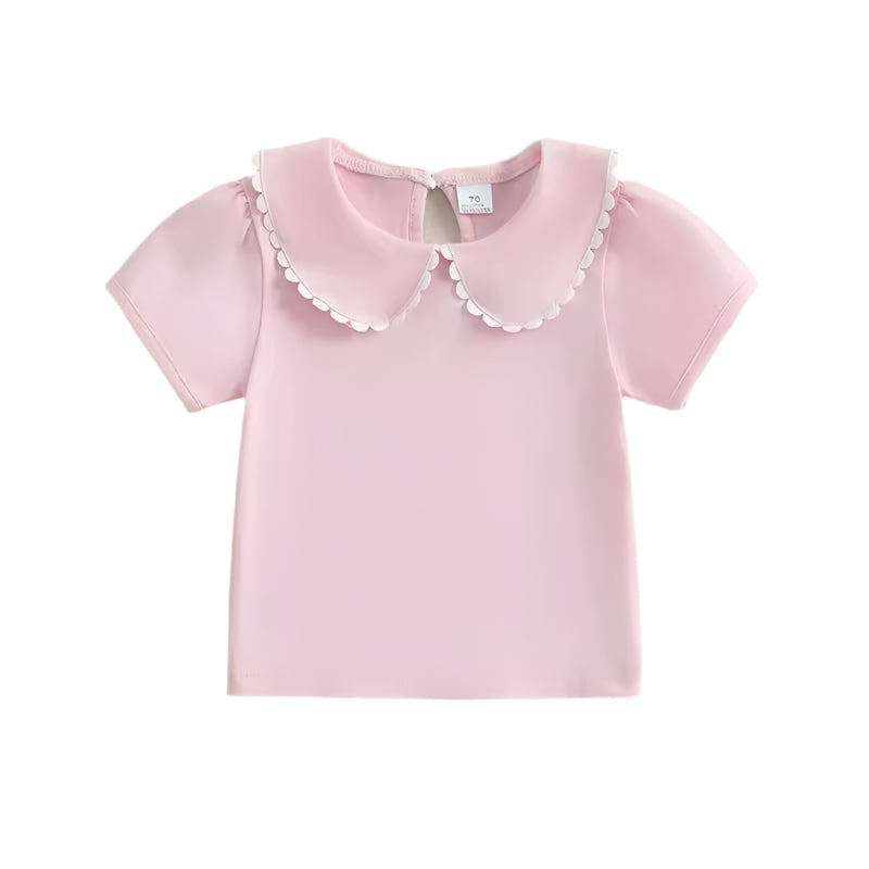 Pink Basic Peter Pan Collar Shirt