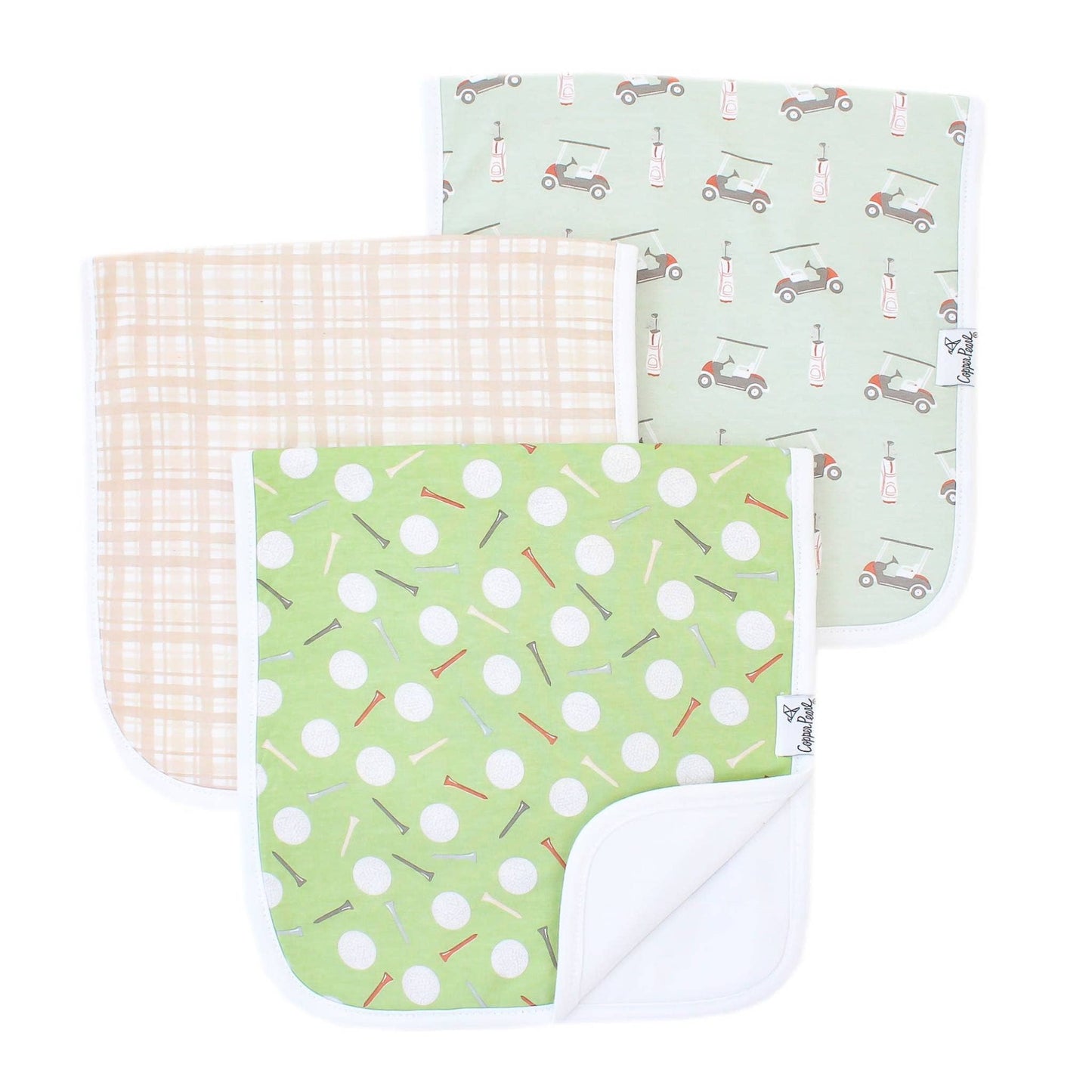 3 Pack Premium Burp Cloths - Bogey