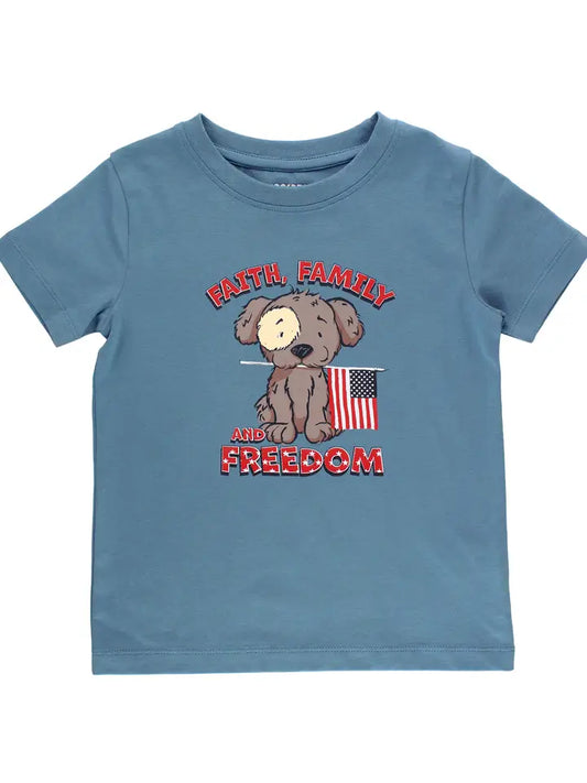 Boys "Faith Family and Freedom" Americana Graphic Tee (Rugged Butts)