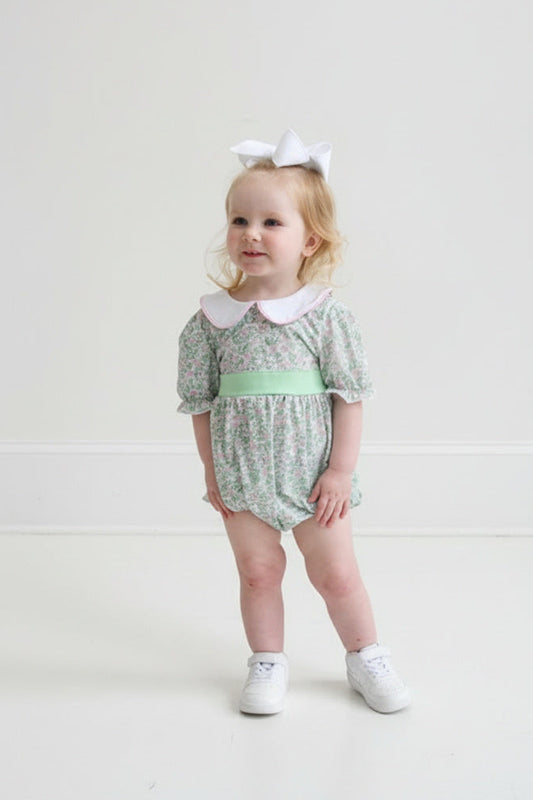 Green floral print bubble