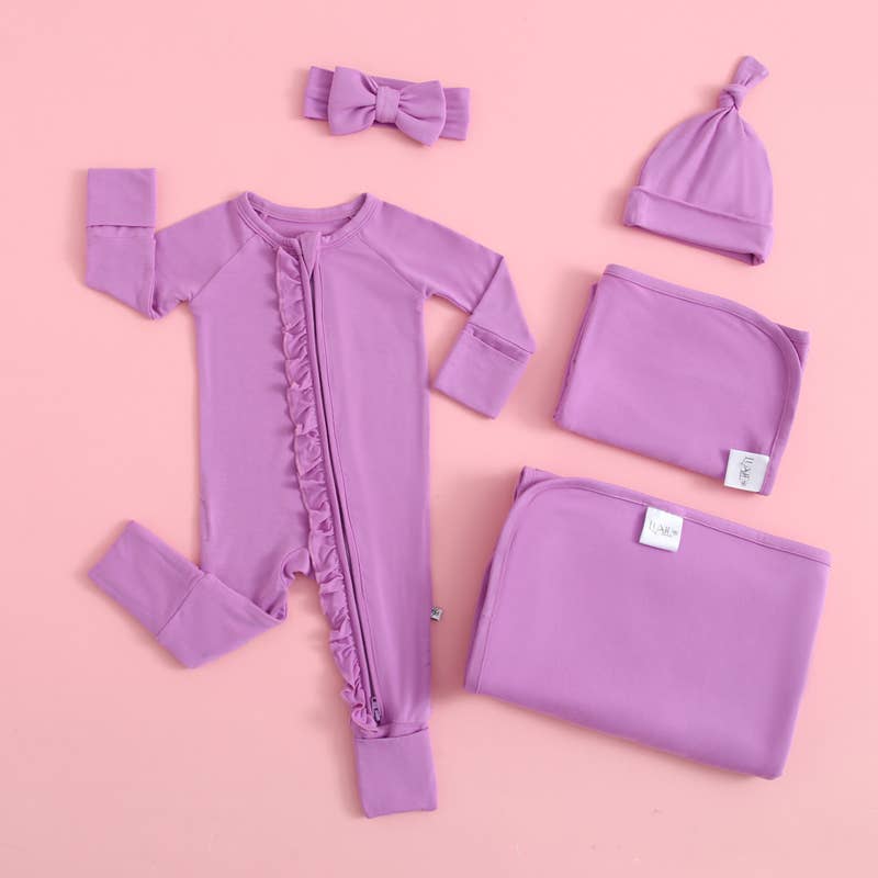 Luxie Lavender Ruffled Convertible Romper