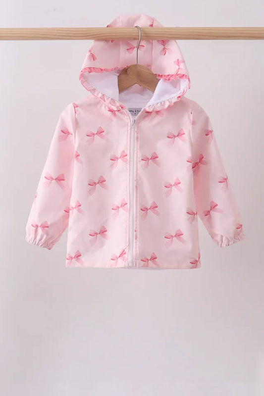 Pink Bow Ruffle Raincoat