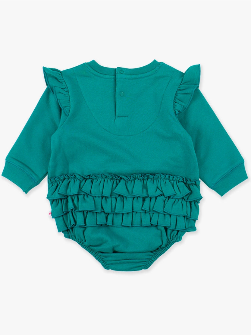 Emerald Green Sweatshirt Bubble Romper
