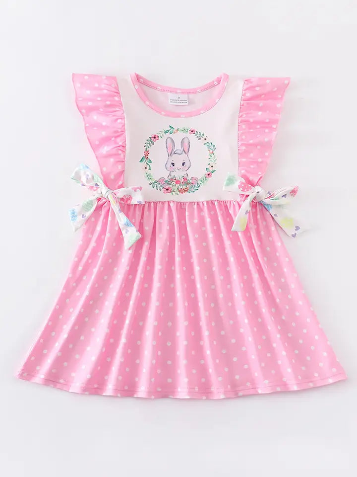 Pink Rabbit Ruffle Girl Dress (SPECIAL DEAL)