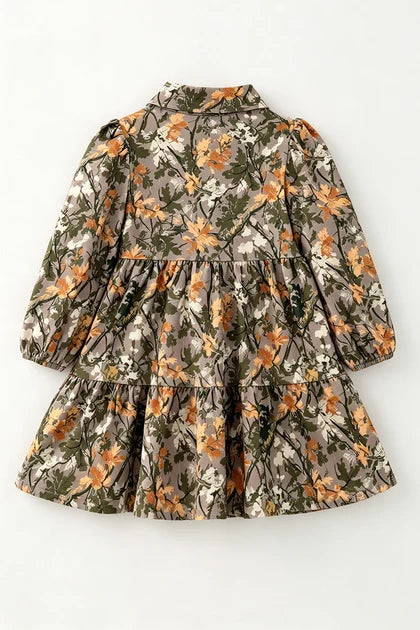Camouflage girls tiered dress