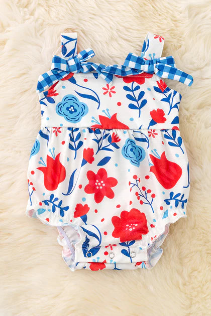 RWB Floral & Gingham Romper DEAL
