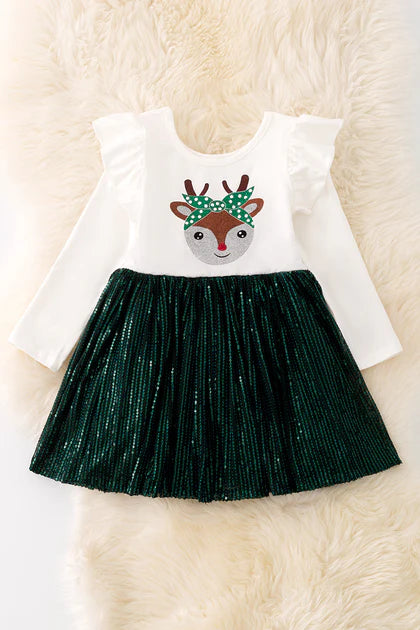 Shimmery Fawn Christmas Dress (SPECIAL DEAL)