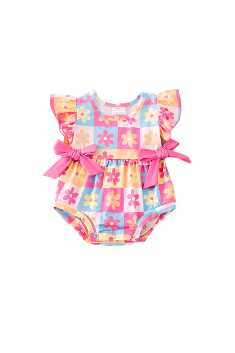 Groovy Garden Gingham Romper