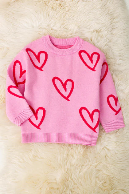Pink Hearts Sweater