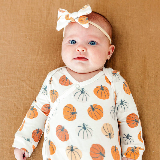 Newborn Knotted Gown - Karver (bow not included)