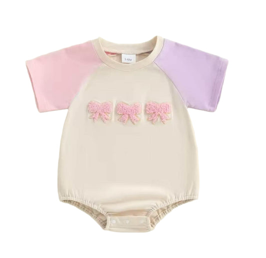 Colorblock Bow Romper