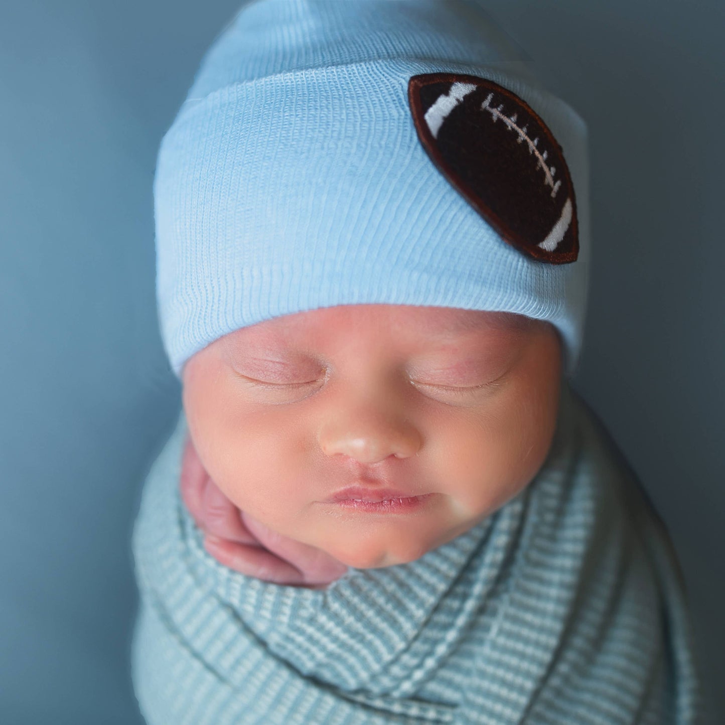Chenille Football Patch Newborn Boy Hat Hospital Hat