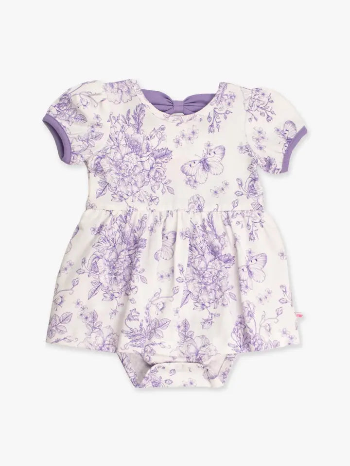 Wisteria Purple Butterfly Garden Twirl Romper