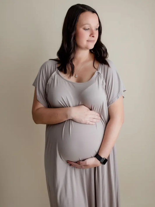 Harbor Mist Maternity Mommy Labor and Delivery/ Nursing Gown