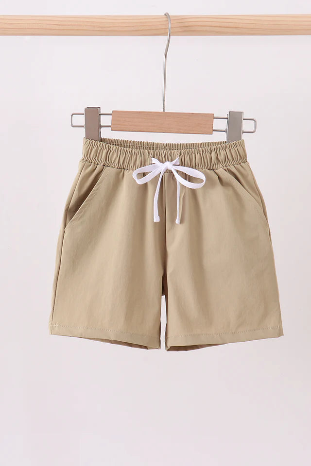 Khaki Pocket Performance Shorts
