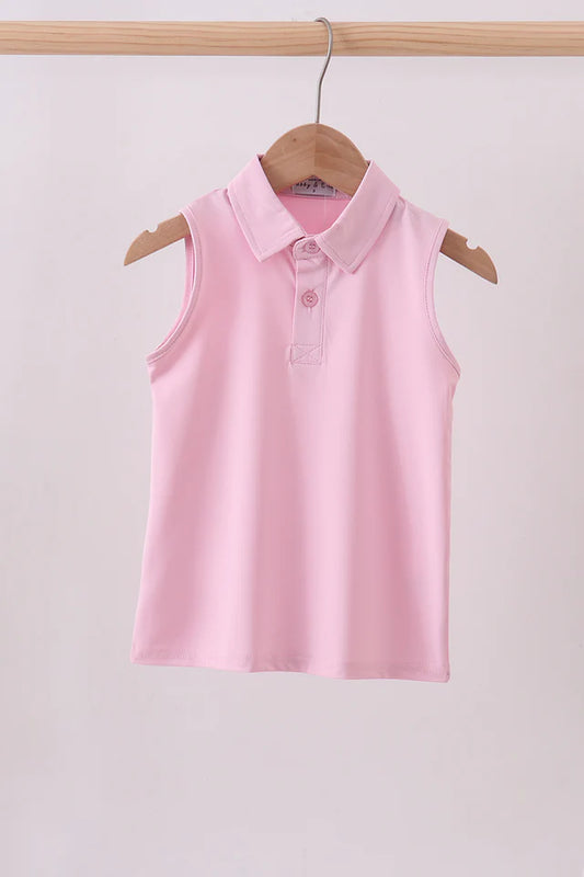 Pink Active Collared Tank