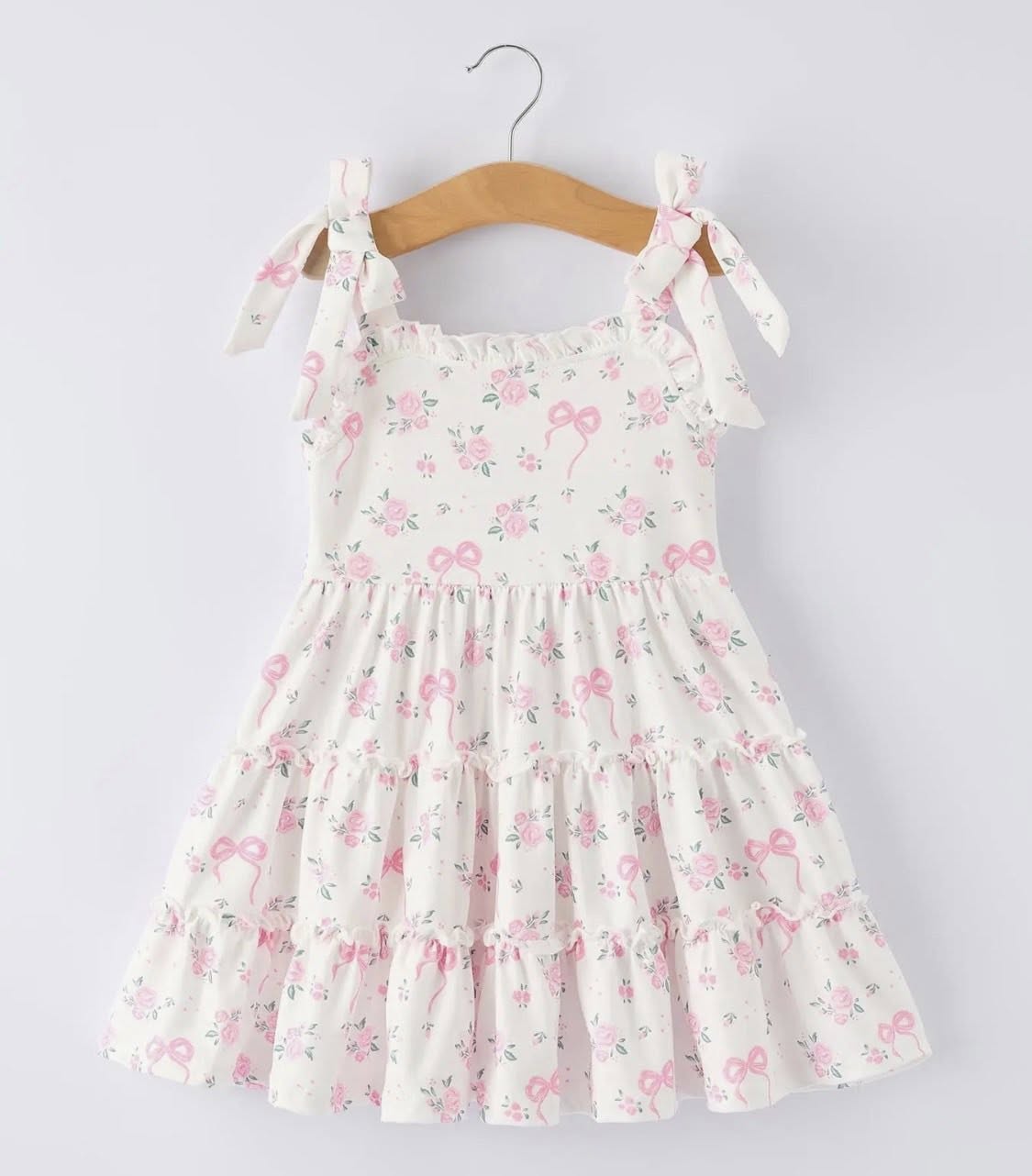 Pink Floral Strap Dress