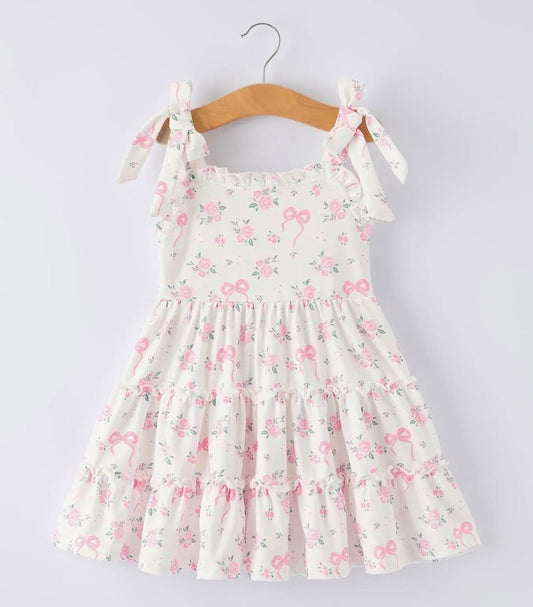 Pink Floral Strap Dress