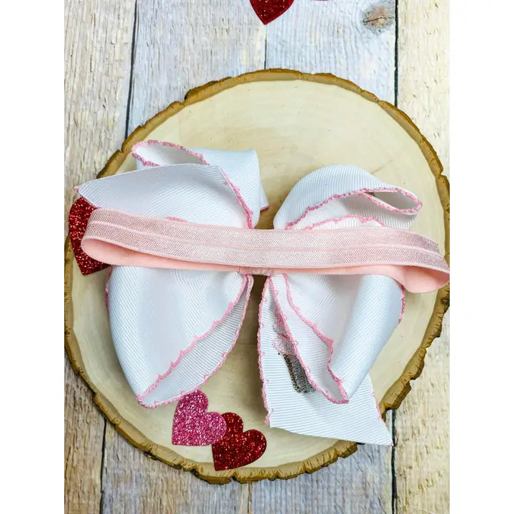 Cupcake Embroidered Moonstitch Bow Headband