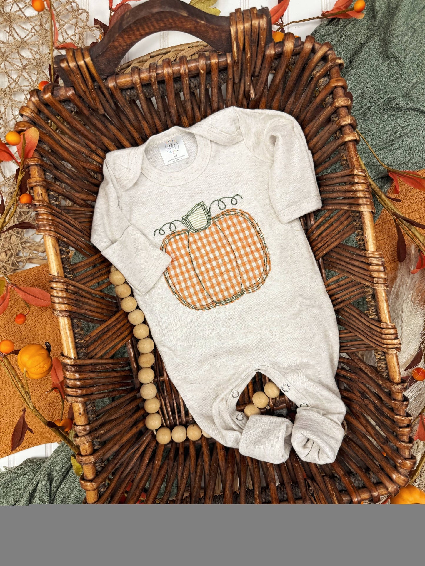 Pumpkin baby footie
