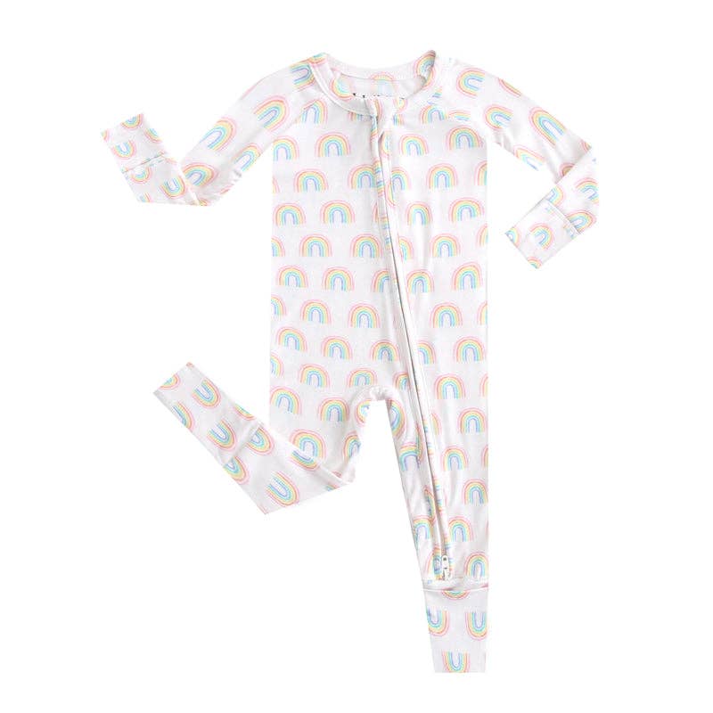 Forever Rainbow Zippered Baby Romper NICU Going Home Outfit