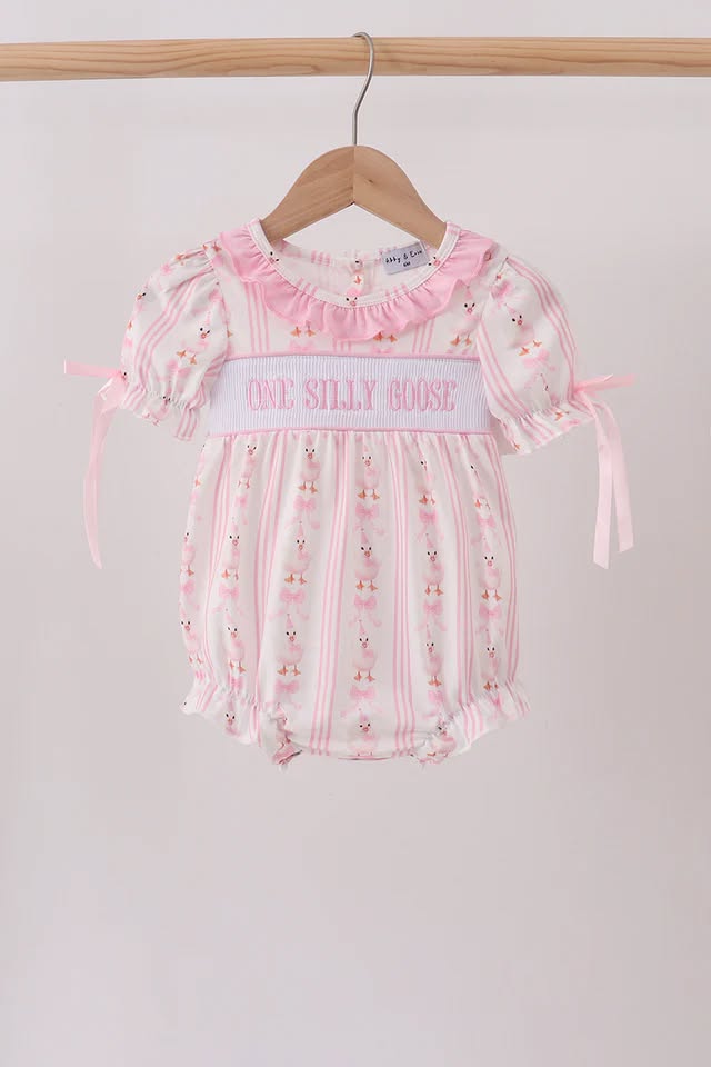 One Silly Goose Romper - Pink
