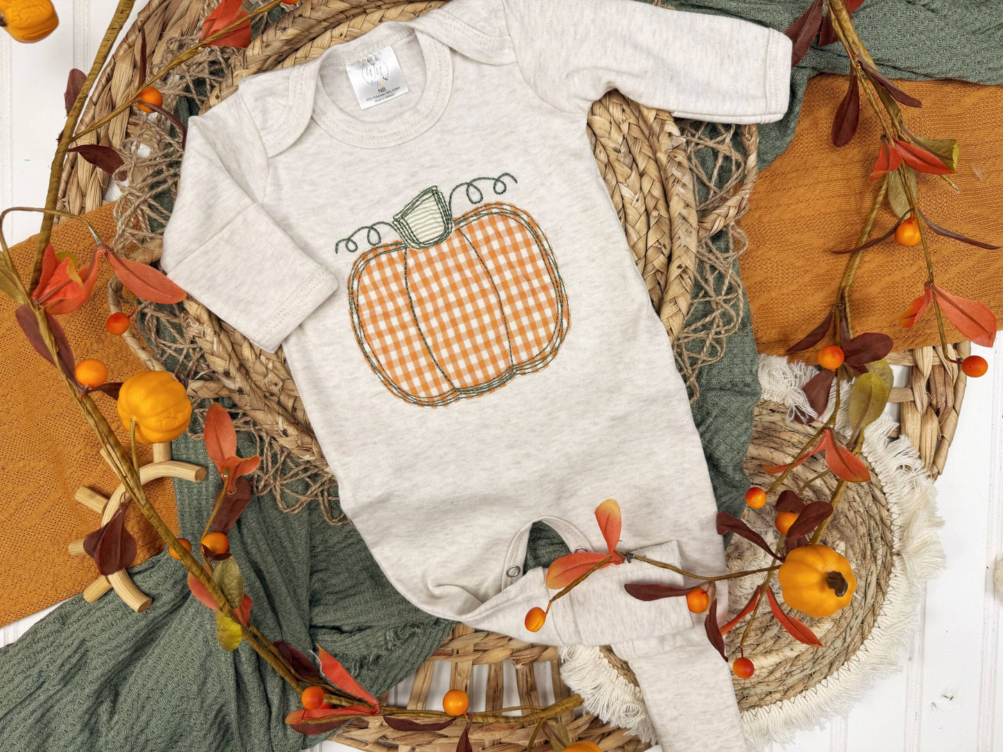 Pumpkin baby footie