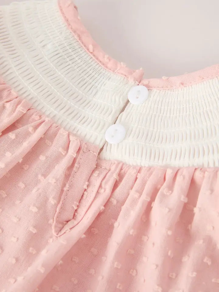 Turkey Swiss Dot Smocked Romper