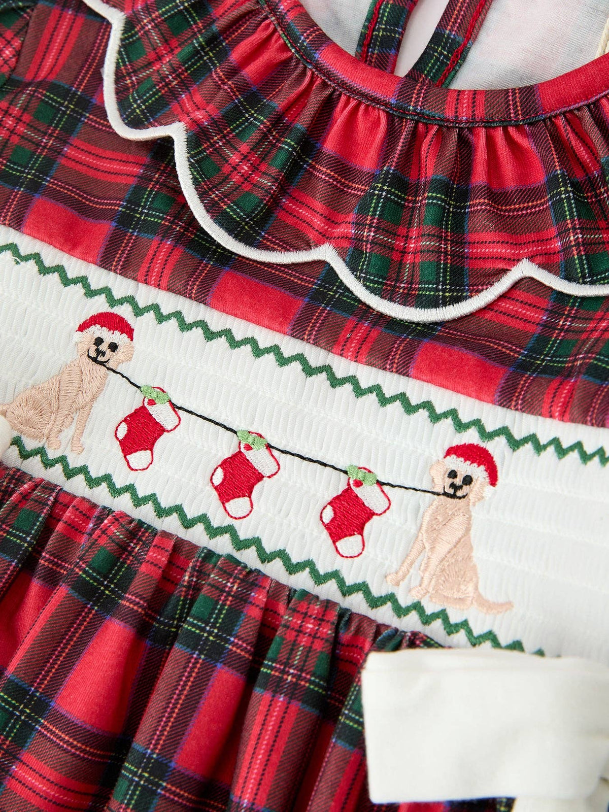 Christmas Pups Plaid Dress