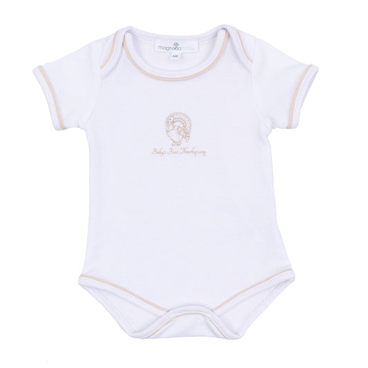 Harvest Blessings Hand-Embroidered Baby's First Thanksgiving Bodysuit - Ivory