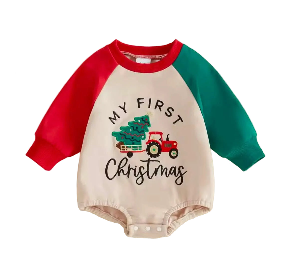 My First Christmas Truck Embroidery Bubble