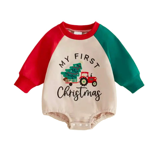 My First Christmas Truck Embroidery Bubble