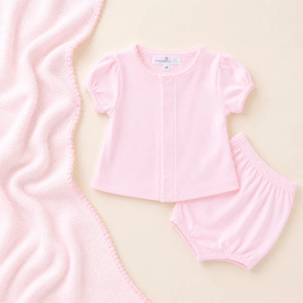 Solid Essentials Ruffle Diaper Cover Set - Pink