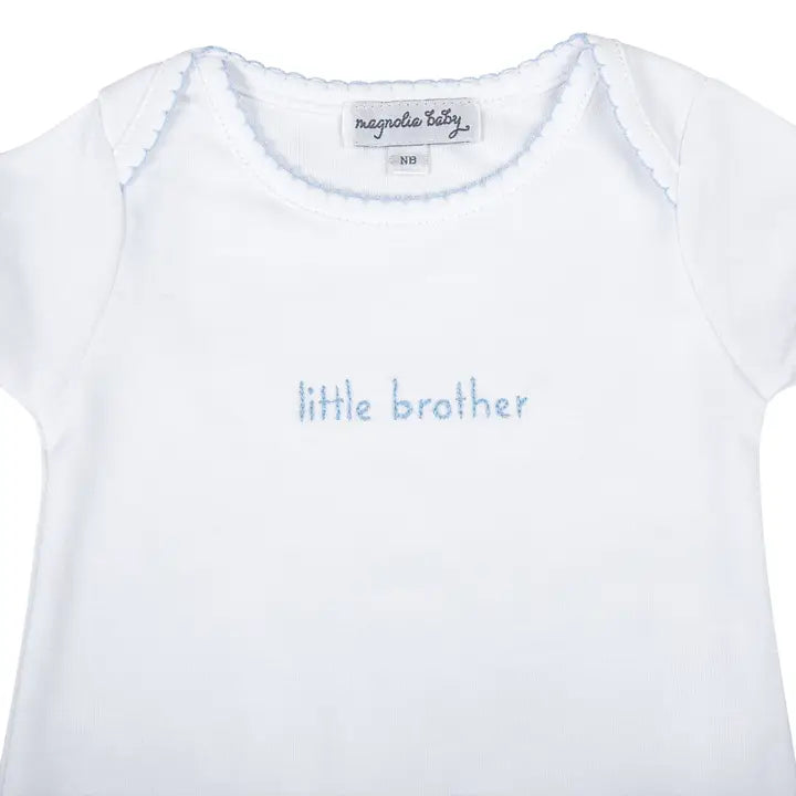 Little Brother Embroidered Lap Bodysuit