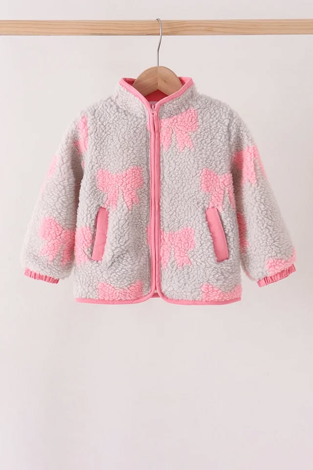 Tan/Blush Bow Fleece
