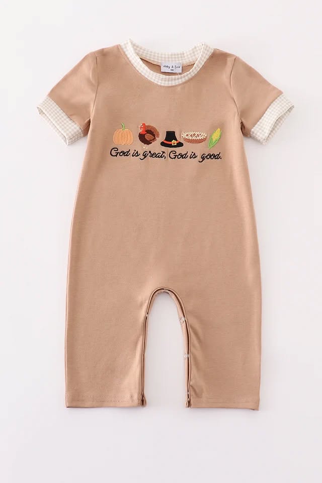 God is Great Thanksgiving Boy Romper