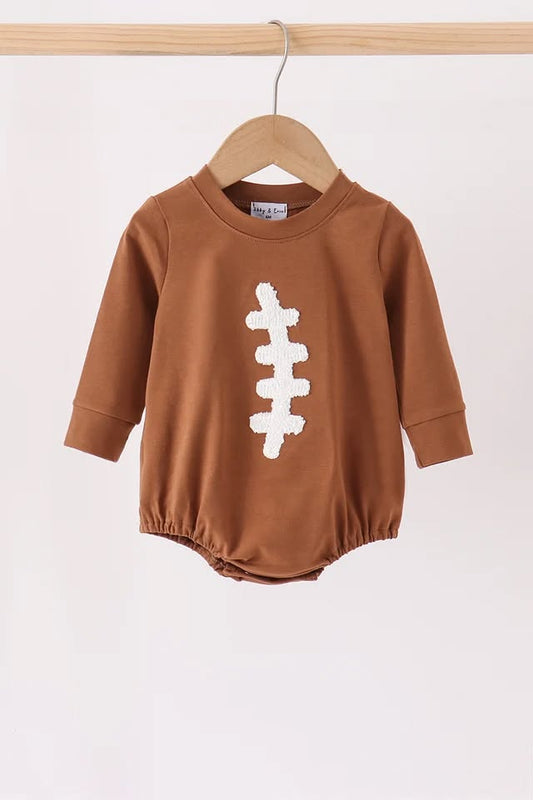 Brown Football Romper