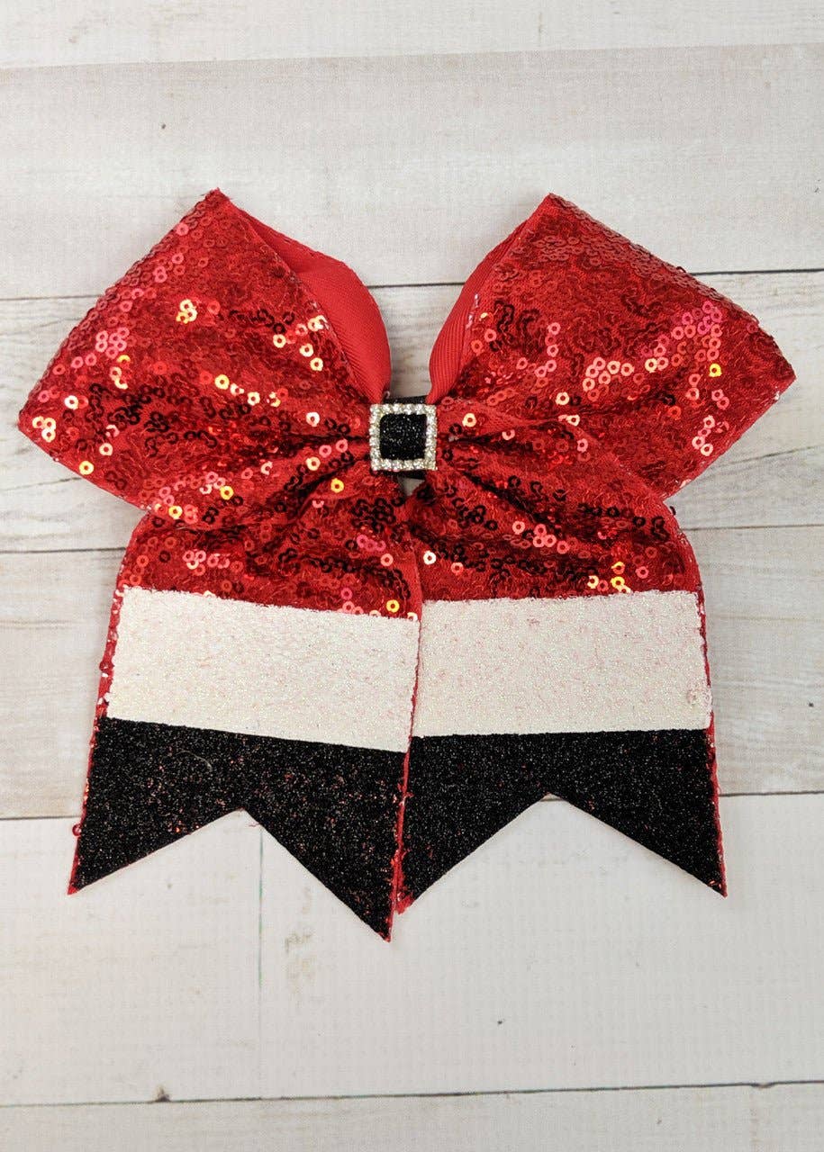 Santa Claus Sequin Cheer Bow