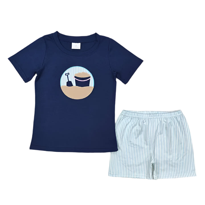 The Beach Day Applique Boy Set