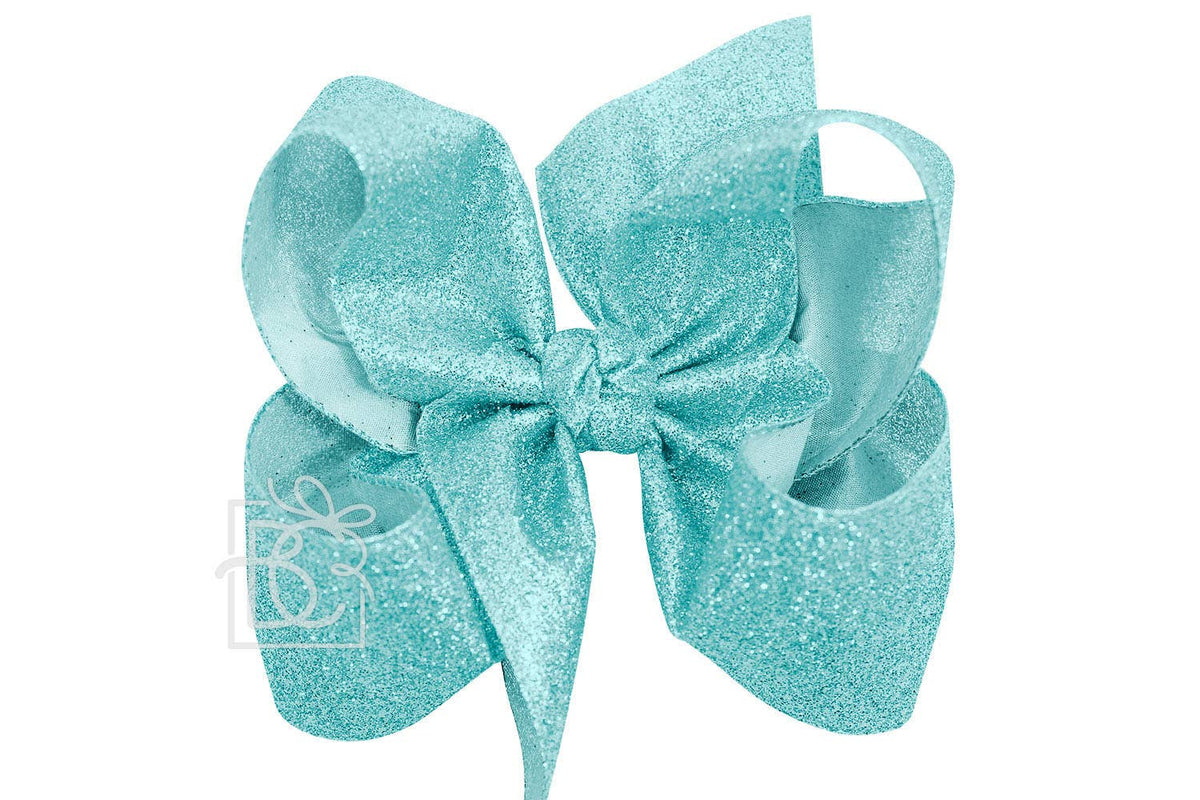 GLITTER METALLIC BOW ON CLIP