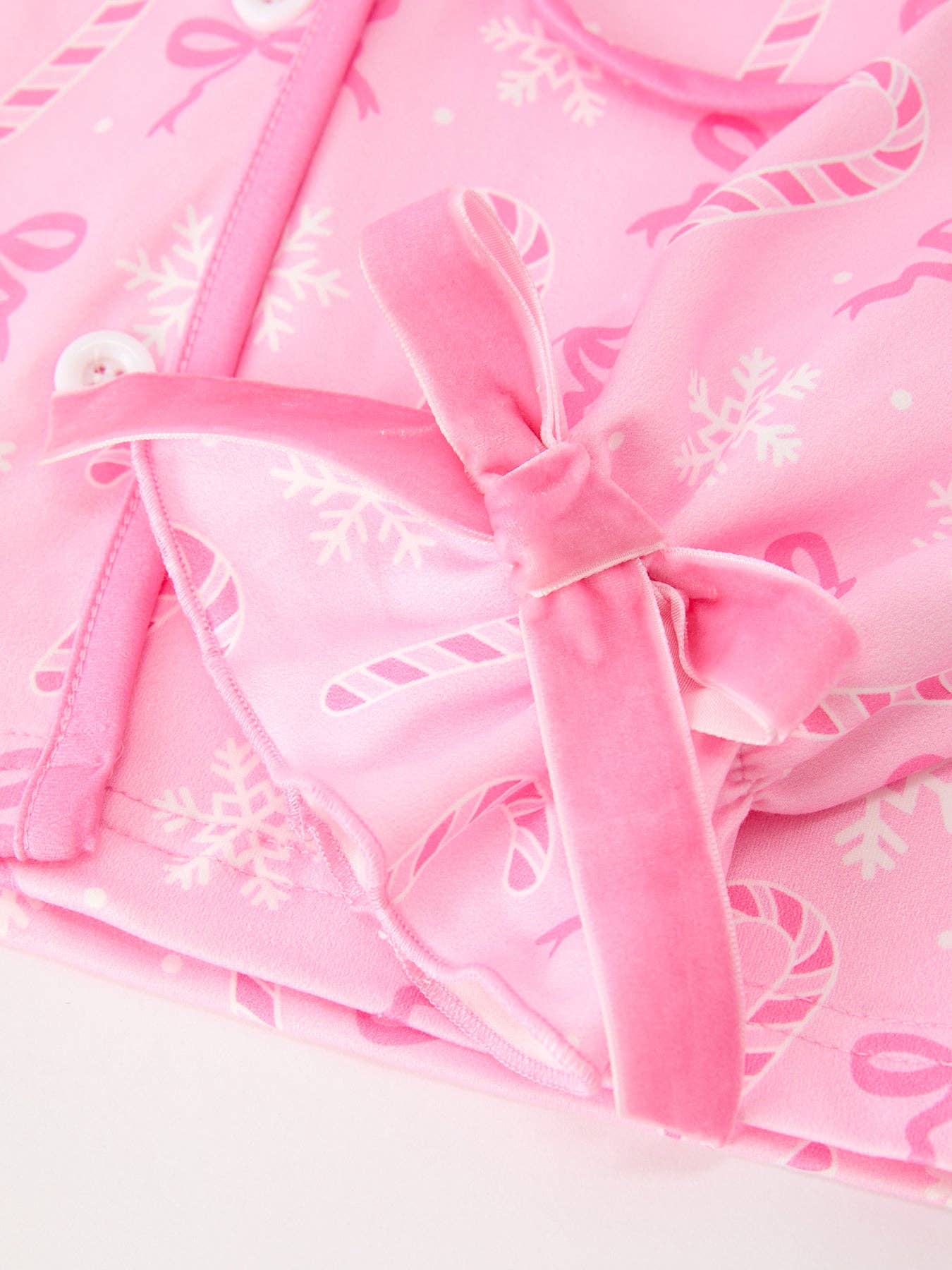 PREORDER: Mommy and Me Pink Christmas Candy Cane Print Pajama Set (ETA: Early October)